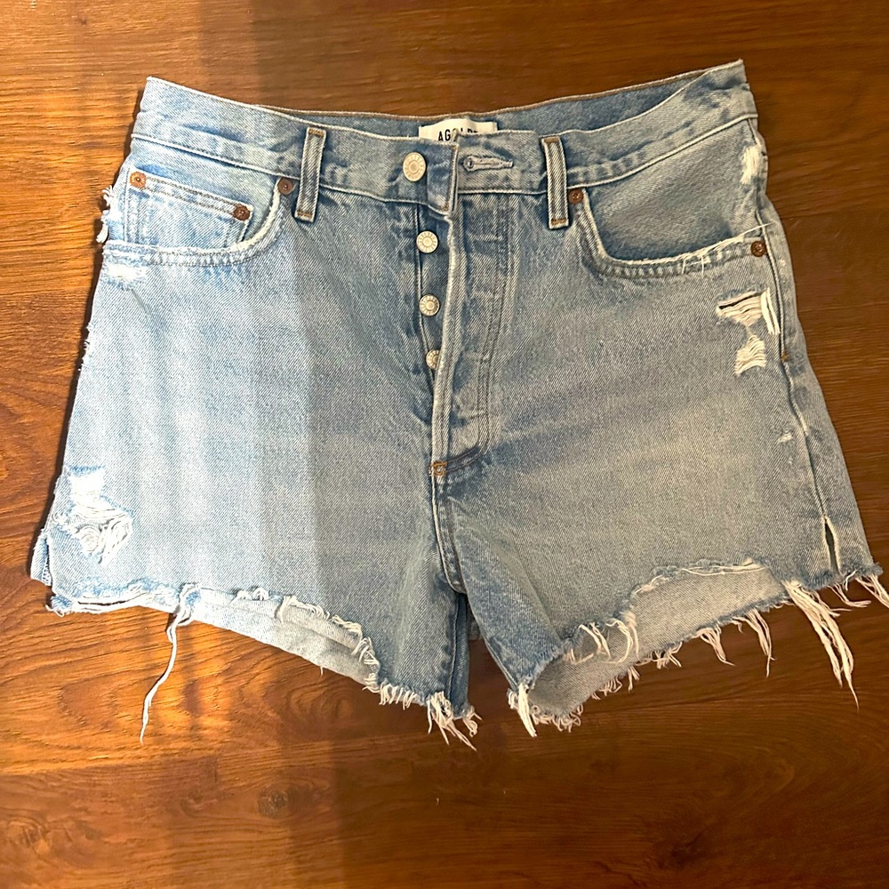AGolde denim button fly shorts